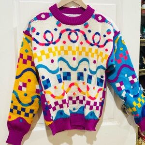 Peregrine VTG 80s 90s Women's Ski Sweater Size S Colorful Bold Y2K Gorpcore Wool